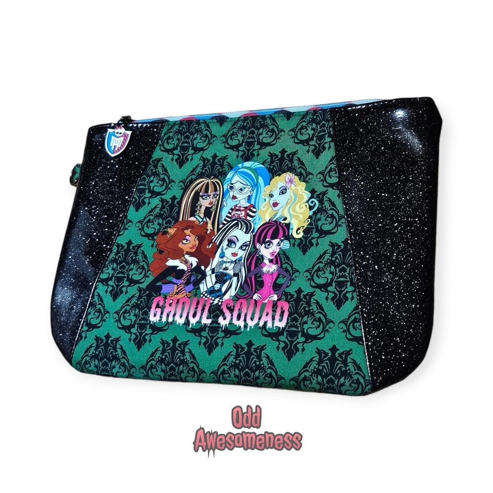 Ghoul Squad Monster Gals School Zipper Pouch Wristlet Bag Goth Alt Halloween